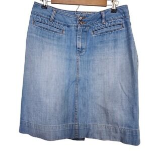 Vtg Old Navy Denim Skirt Women 8 Light Blue Ultra Low Rise Mini Skirt Y2K Indie